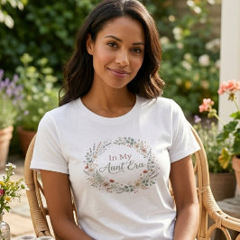 In My Aunt Era Floral Wreath Sister Reveal Gift Tシャツ