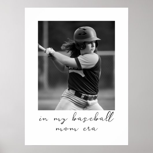 In My Baseball Mom Eraのカスタム写真パーソナライズされた ポスター (正面)