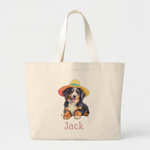 In My Berner Mama Era Bernese Dog パーソナライズされた Mom ラージトートバッグ