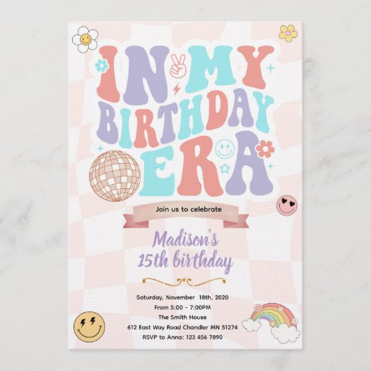 In My Birthday Era Party Invitation 招待状 (正面)