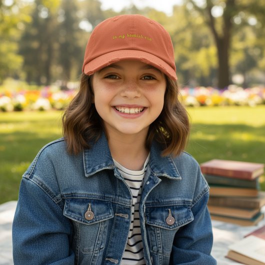 In My Bookish Era in Burnt Orange 刺繍入りキャップ