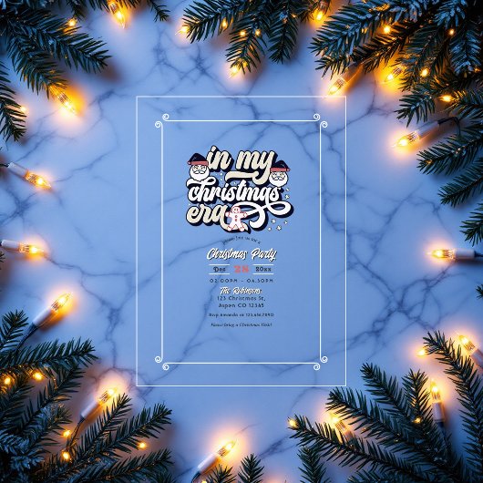 "In My Christmas Era" Retro Vibes Holiday Party アクリル招待状