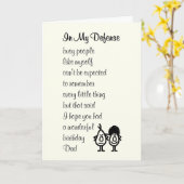 In My Defense -ハッピーバースデーのおもしろいパパ カード (黄色い花)