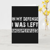 In My Defense I Was Left Unsupervised Graphic Funn カード (黄色い花)