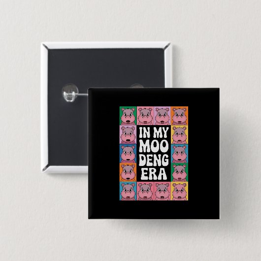 In My Deng モー Era Deng モー Hippo Lover 缶バッジ (正面&裏面)