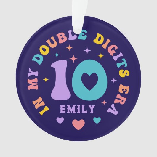 In My Double Digits時代のレトロカラフルタイポグラフィ オーナメント (正面)