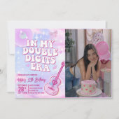 In My Double Digits Eraの誕生日写真 招待状 (正面)