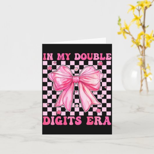 In My Double Digits Era Coquette Bow 10th Birthday カード (黄色い花)