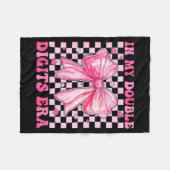 In My Double Digits Era Coquette Bow 10th Birthday フリースブランケット (正面(横))