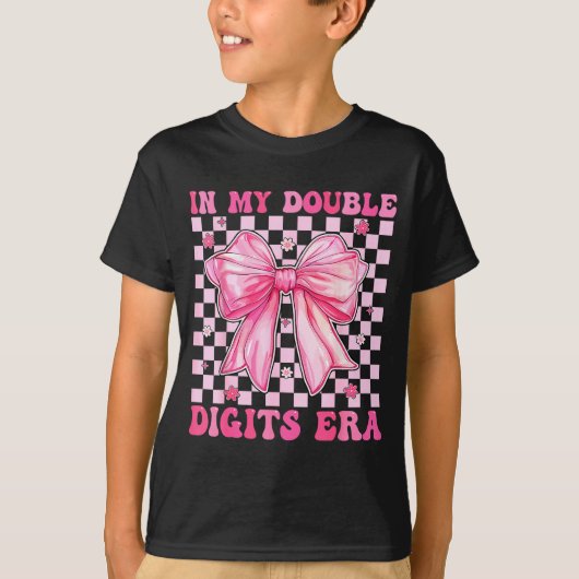 In My Double Digits Era Coquette Bow 10th Birthday Tシャツ (正面)