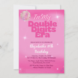 In My Double Digits Era Pink 10th Birthday 招待状