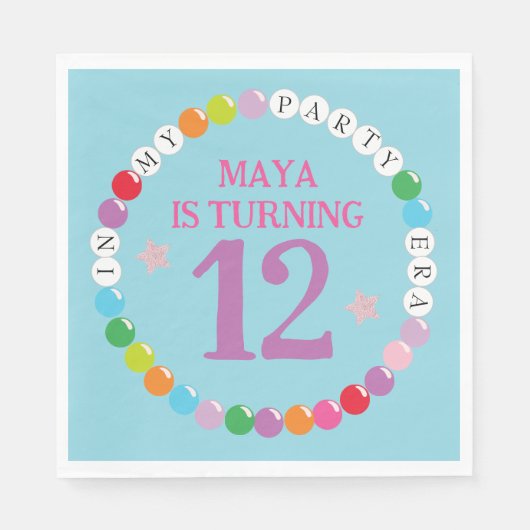 In My Friendship Bracelet Era誕生日パーティー スタンダードランチョンナプキン (正面)