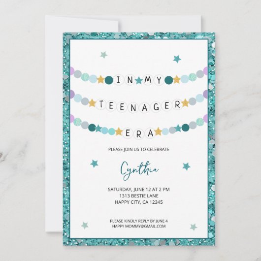 In My Friendship Bracelet Era誕生日パーティー 招待状 (正面)