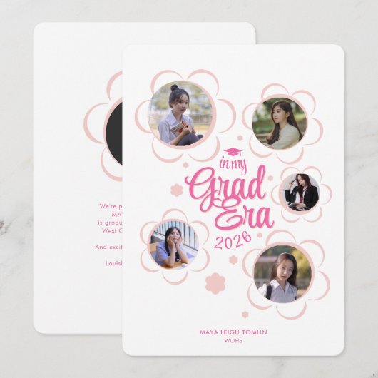 In My Grad Era 2026 Photo Collage Graduation 案内状 (正面/裏面)