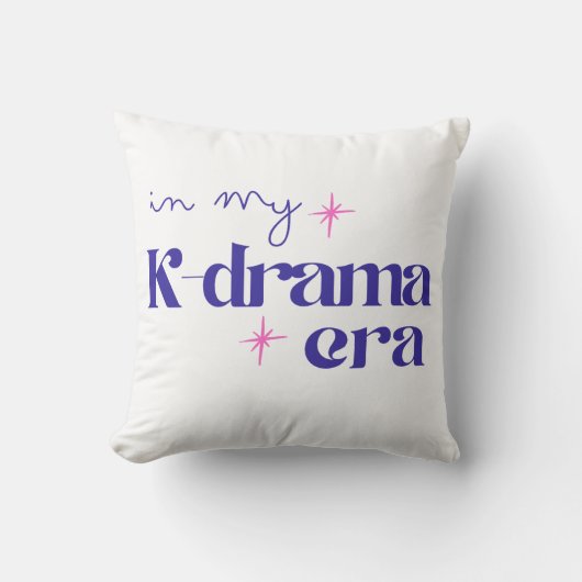 In My Kdrama Era Typography modern Throw Pillow クッション (正面)