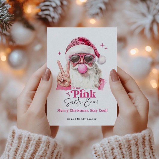 In My Pink Santa Era Trendy Pink Christmas  シーズンカード