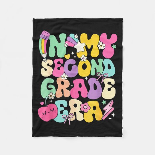 In My Second Grade Era Teachers Women Back To Scho フリースブランケット (正面)