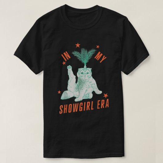 In My Showgirl Era Funny Retro Cat Shirt Tシャツ (デザイン正面)
