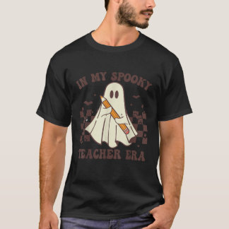 In My Spooky Teacher Era Groovy Hippie Retro Ghost Tシャツ