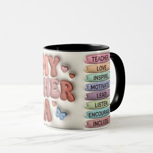 In My Teacher Era Puffy 3D Retro 11oz Combo Mug マグカップ (正面右)