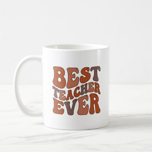 In My Teacher Era – Retro Wavy Personalized コーヒーマグカップ (左)