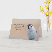 In My Thoughts - Sparrow and Matthew 10:31 カード (黄色い花)