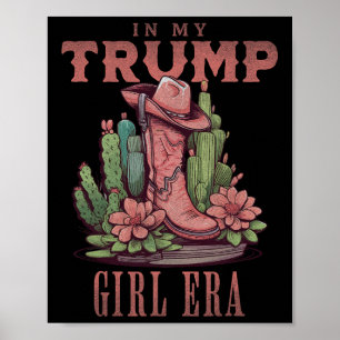 In My Trump Girl Era Western Usa American女性のカーボーイ ポスター