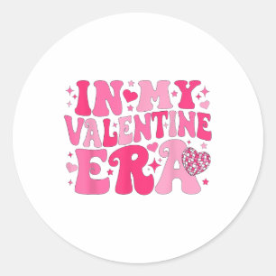 In My Valentine EraレトロValentines Day Women Hea ラウンドシール