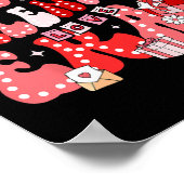 In My Valentine Era Groovy Retro Disco Heart Women ポスター (角)