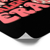 In My Valentine Era Retro Disco Groovy Funny Valen ポスター (角)