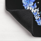 In November We Wear Blue Butterflies Diabetes Awar マウスパッド (コーナー)