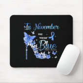 In November We Wear Blue Butterflies Diabetes Awar マウスパッド (マウス)