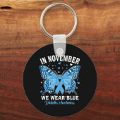 In November We Wear Blue Diabetes Awareness Cute B キーホルダー (正面)