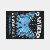 In November We Wear Blue Diabetes Awareness Cute B フリースブランケット (正面(横))