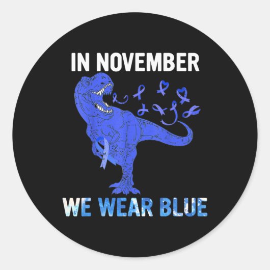 In November We Wear Blue Diabetes Awareness Toddle ラウンドシール (正面)