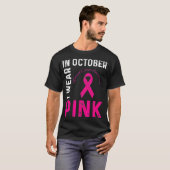 In October I Wear Pink Breast Cancer Awareness Rib Tシャツ (正面フル)