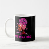 In October We Wear Nk Black Women Breast Cancer Aw コーヒーマグカップ (左)