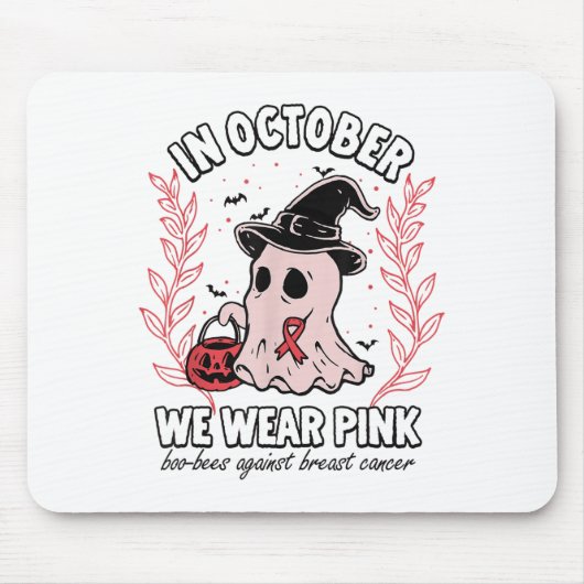 In October We Wear Nk Boo Bees Against Breast Canc マウスパッド (正面)