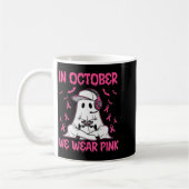 In October We Wear Nk Breast Cancer Gaming Ghost Y コーヒーマグカップ (左)