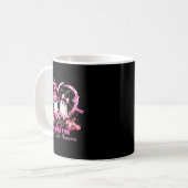 In October We Wear Nk Breast Cancer Heart Dragonfl コーヒーマグカップ (正面左)