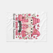 In October We Wear Nk Cute Ghost Breast Cancer Awa フリースブランケット (正面(横))