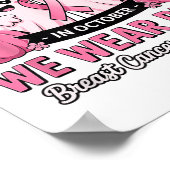 In October We Wear Nk Cute Ghost Breast Cancer Awa ポスター (角)