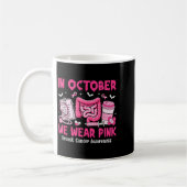 In October We Wear Nk Gastro Nurse Breast Cancer コーヒーマグカップ (左)