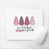 In October We Wear Nk Ghost Boo Halloween Breast C マウスパッド (マウス)