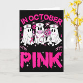 In October We Wear Nk Ghost Nurse Halloween Breast カード (黄色い花)
