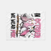 In October We Wear Nk Goose Breast Cancer Awarenes フリースブランケット (正面(横))