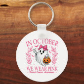 In October We Wear Nk Halloween Breast Cancer Awar キーホルダー (正面)