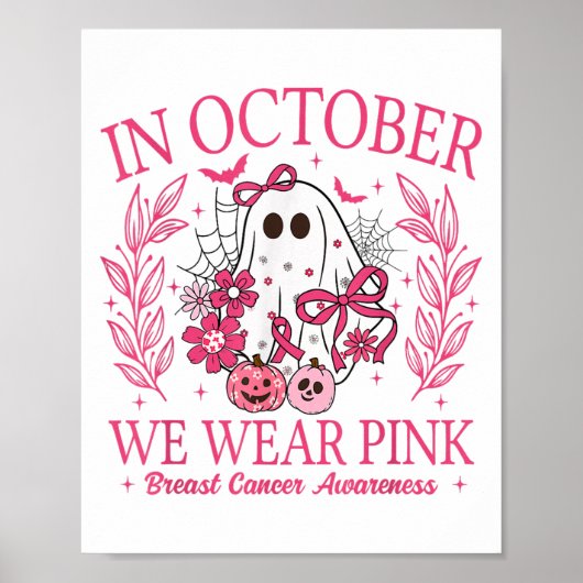 In October We Wear Nk Halloween Breast Cancer Awar ポスター (正面)