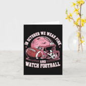 In October We Wear Pink And Watch Football Helmet  カード (黄色い花)