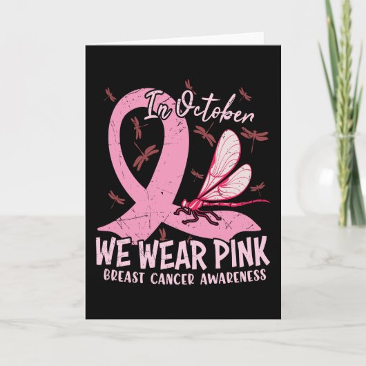 In October We Wear Pink Breast Cancer Awareness カード (正面)
